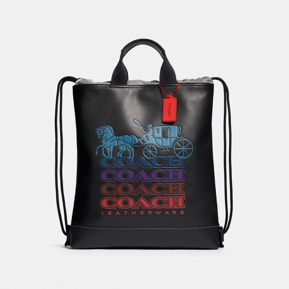 TERRAIN DRAWSTRING BACKPACK WITH OMBRE COACH - F83412 - QB/BLACK MULTI