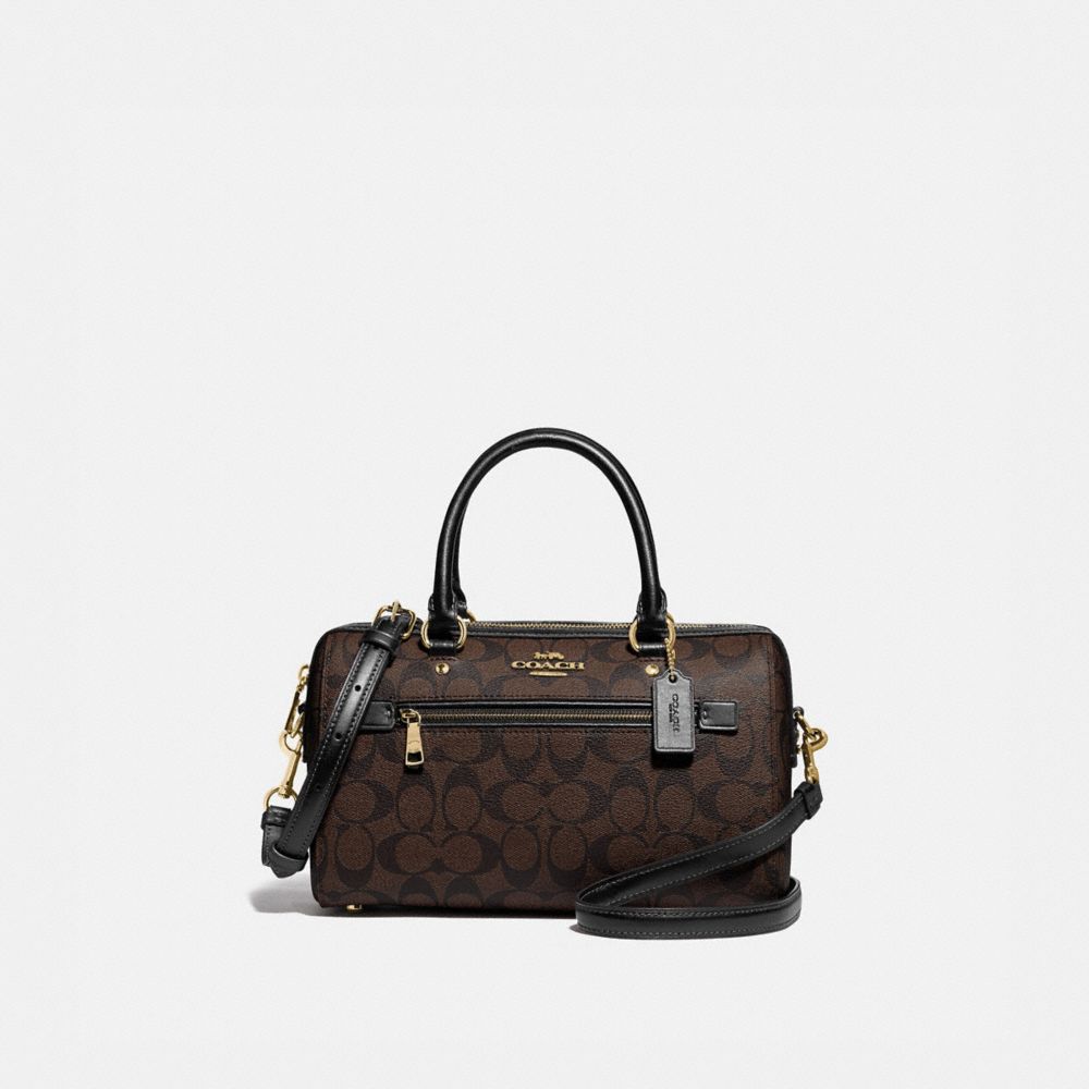 COACH ROWAN SATCHEL IN SIGNATURE CANVAS - IM/BROWN/BLACK - F83607