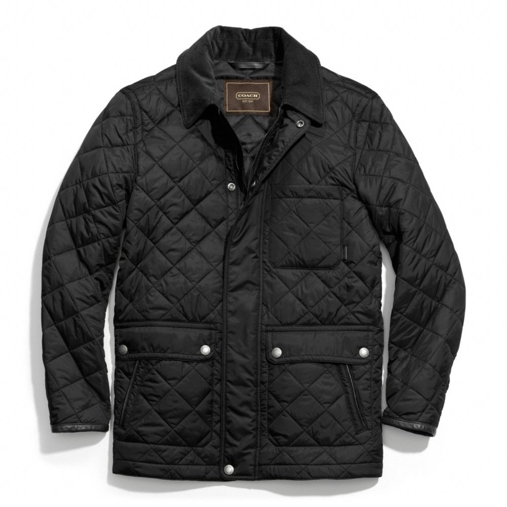 COACH F83611 - QUILTED HACKING JACKET - BLACK