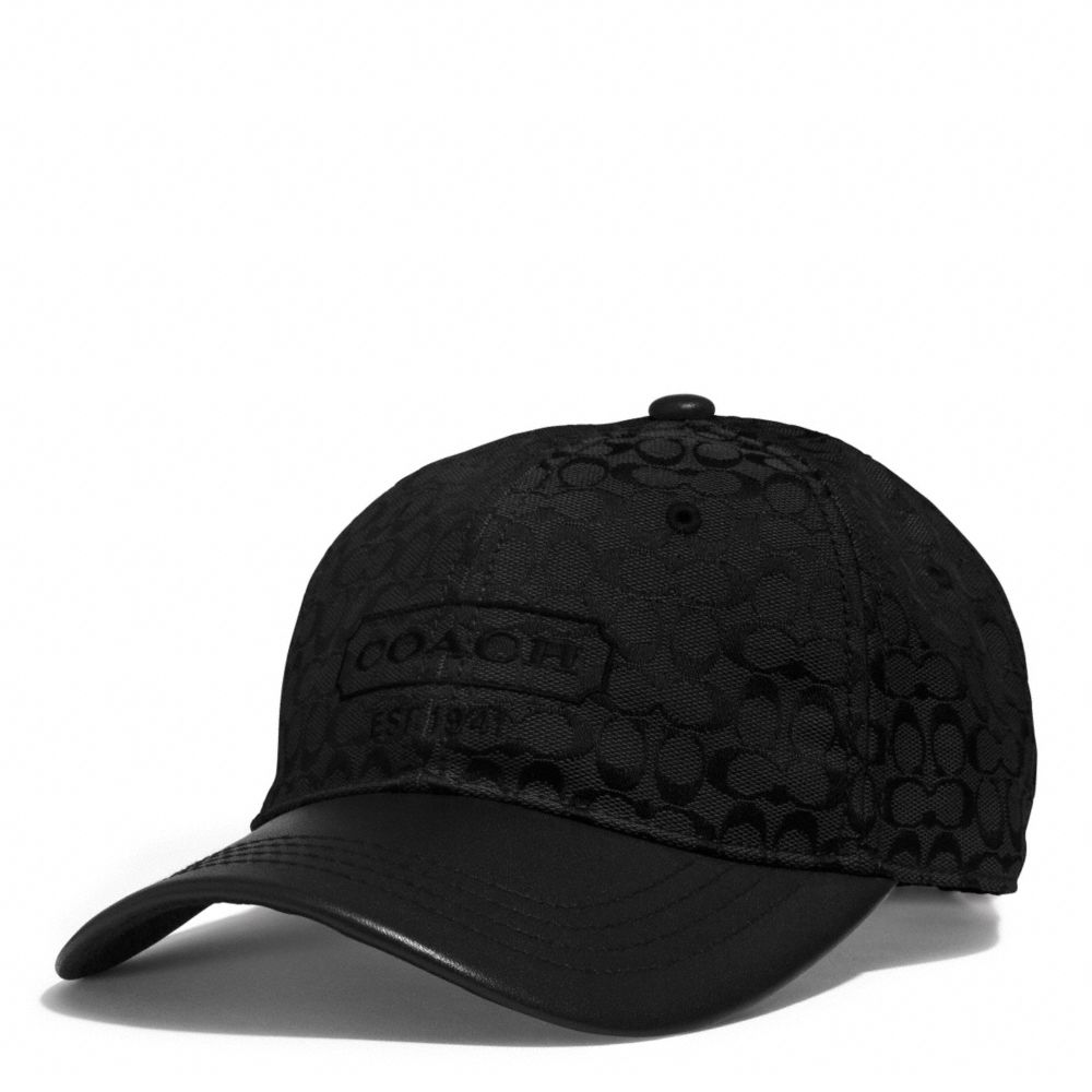 SIGNATURE JACQUARD BASEBALL CAP - BLACK - COACH F83614