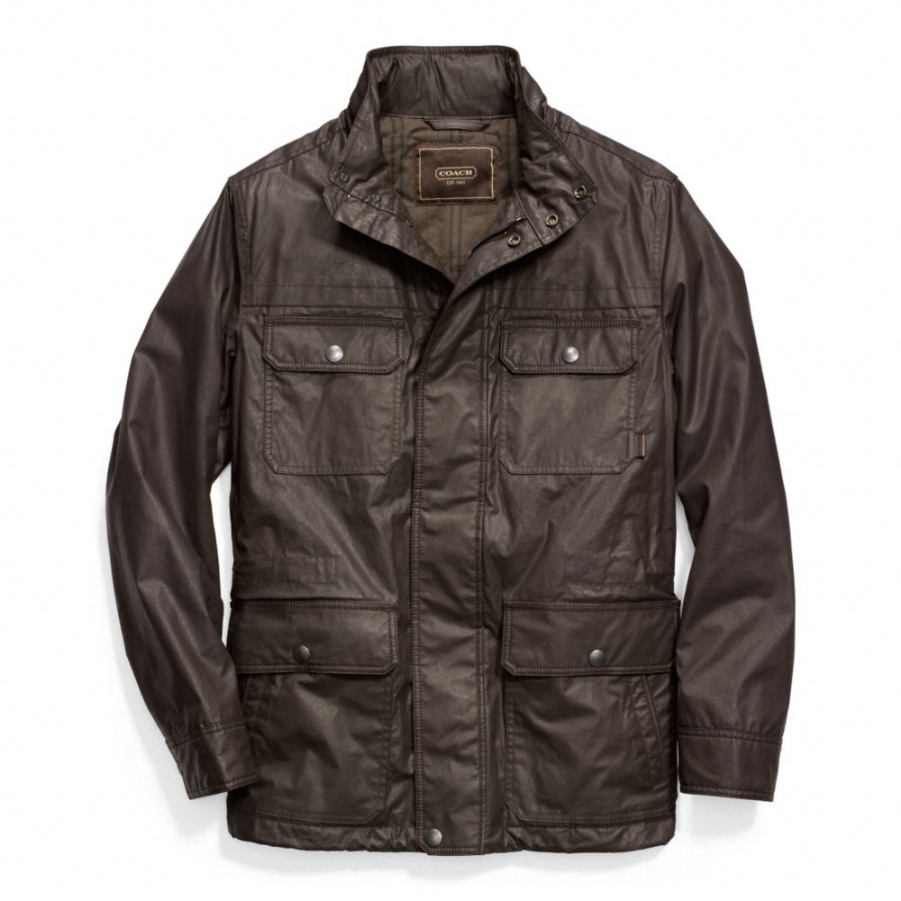 COACH WAXED COTTON FIELD JACKET - FATIGUE - F83616