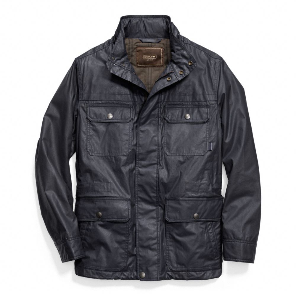 WAXED COTTON FIELD JACKET - f83616 - NAVY