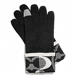 COACH F83721 Tonal Dream C Knit Touch Glove BLACK/SILVER
