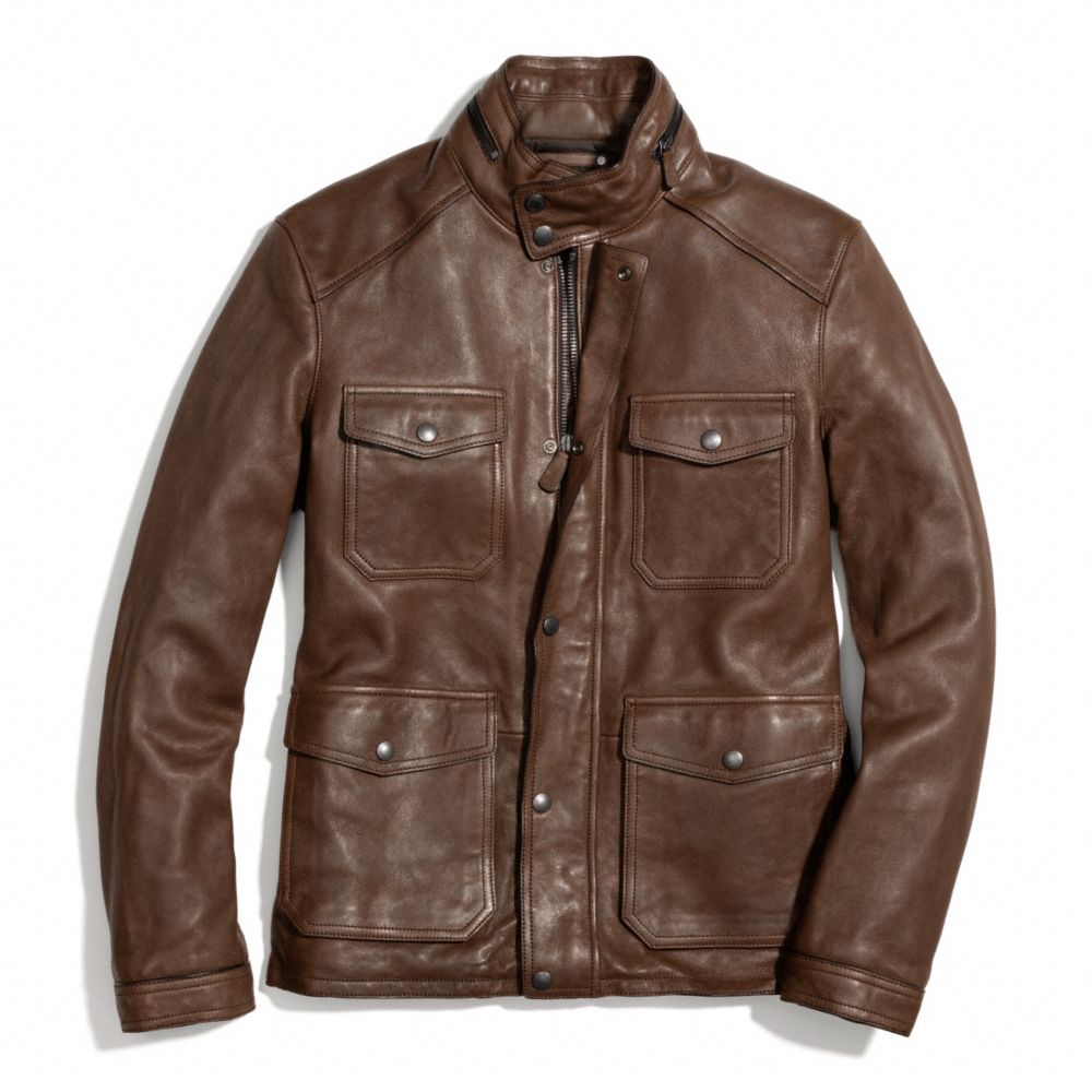 COACH HARRISON LEATHER JACKET - ONE COLOR - F83739