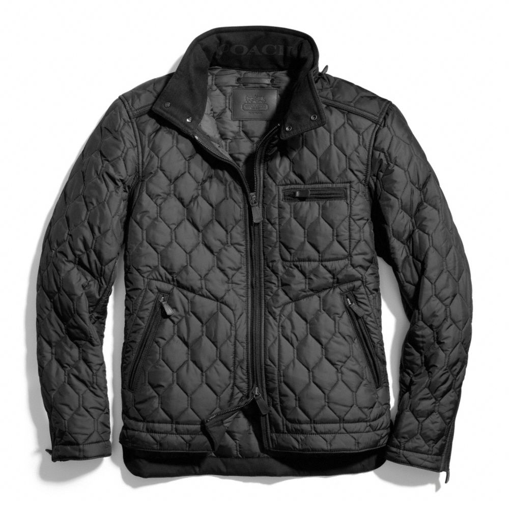 BOWERY QUILTED RACER JACKET - f83741 - F83741BLK