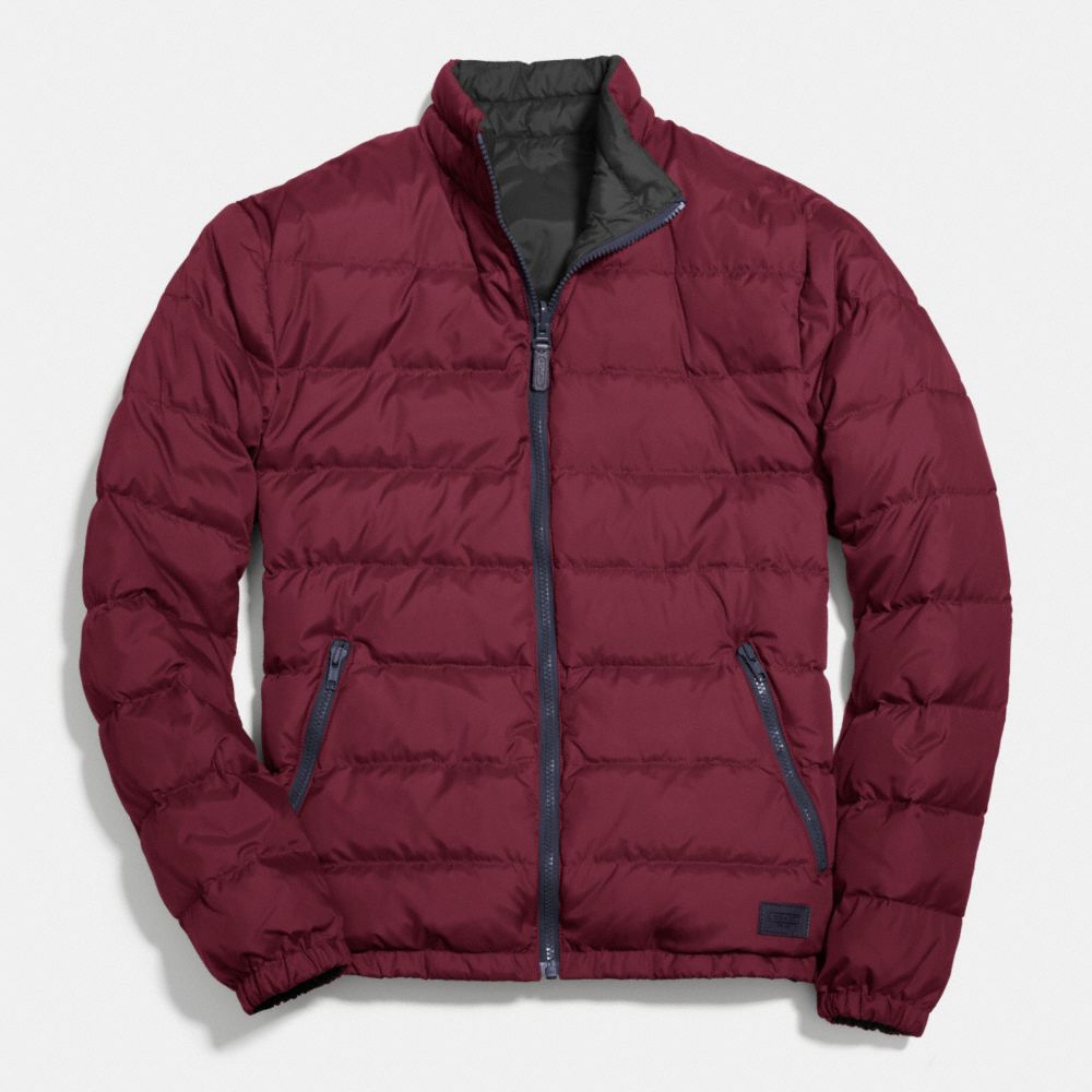 PACKABLE REVERSIBLE DOWN JACKET - RED/GREY - COACH F83743