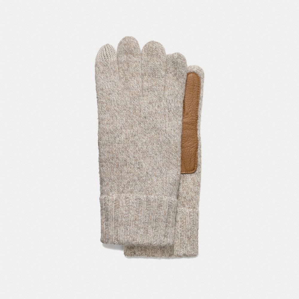 COACH F83757 Men's Tech Knit Glove OATMEAL