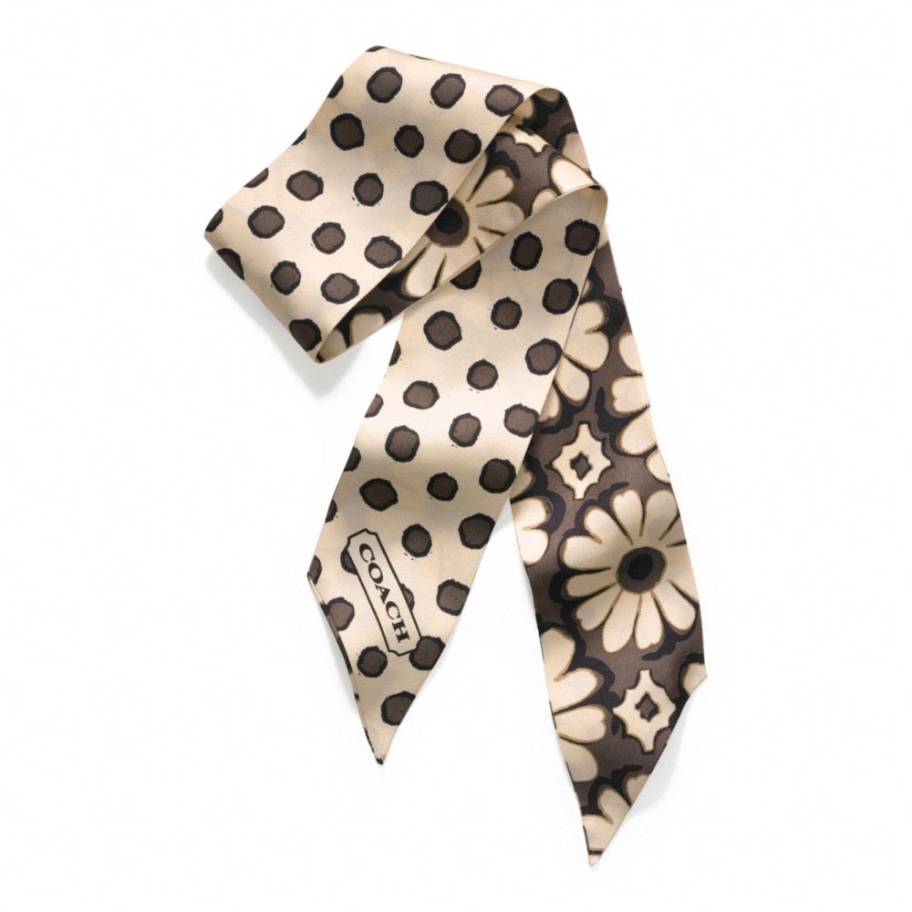 POPPY FLORAL PONYTAIL SCARF - f83778 - F83778BLK