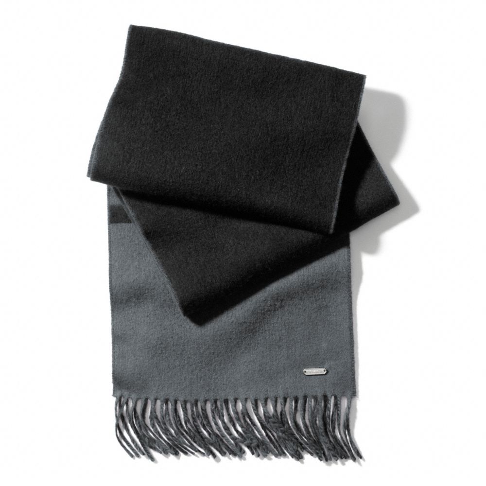 REVERSIBLE BLANKET SCARF - f83829 - BLACK/CHARCOAL