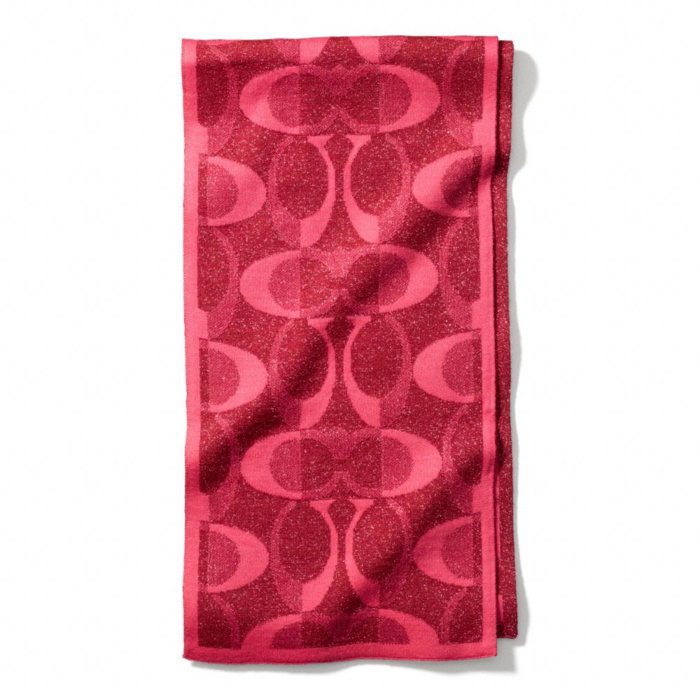 TONAL DREAM C KNIT SCARF - f83834 - PINK SCARLET/SILVER