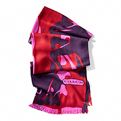 COACH ABSTRACT HORSE AND CARRIAGE SHAWL - ONE COLOR - F83835