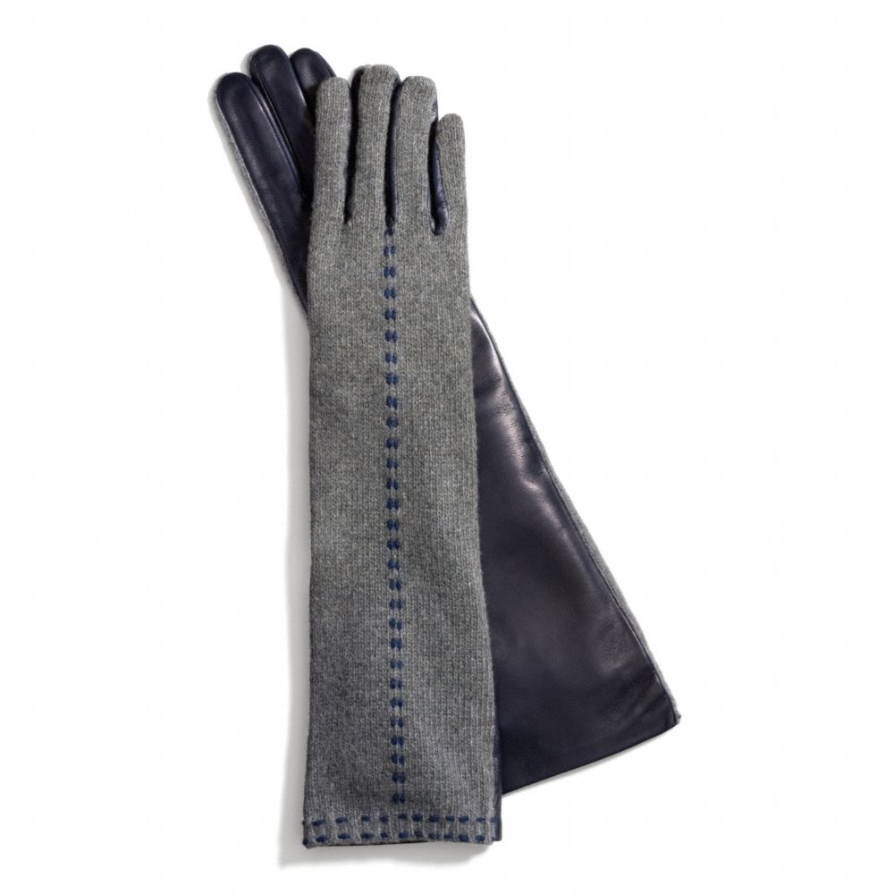 COACH F83876 Long Bonnie Stitch Knit Glove GRAY