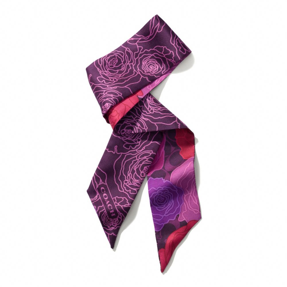 CAMPBELL FLORAL PRINT PONY SCARF - f83968 - BERRY