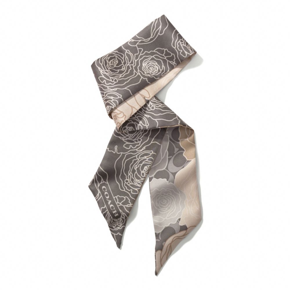 CAMPBELL FLORAL PRINT PONY SCARF - GRAY - COACH F83968