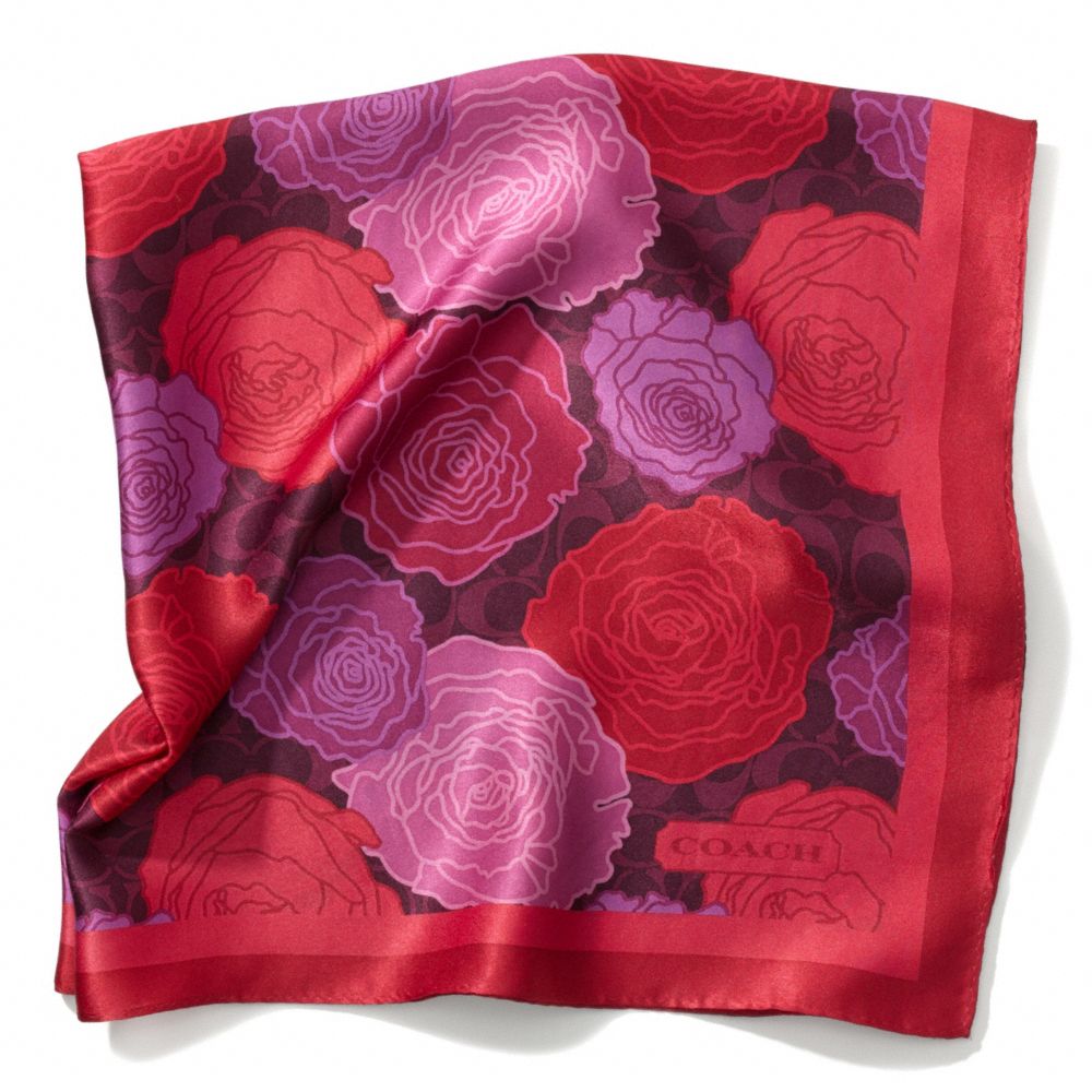 CAMPBELL FLORAL 27 X 27 PRINT SCARF - f83969 - BERRY