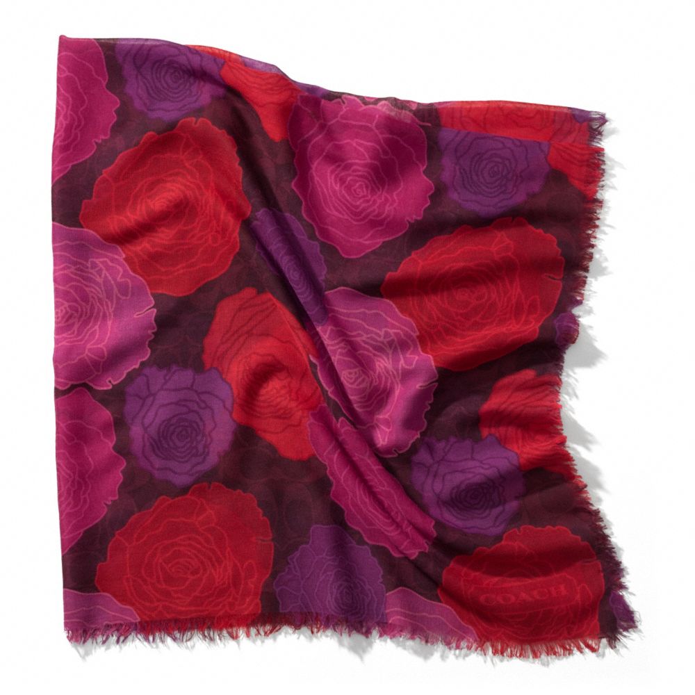 CAMPBELL FLORAL 40 X 40 PRINT SCARF - f83970 - BERRY