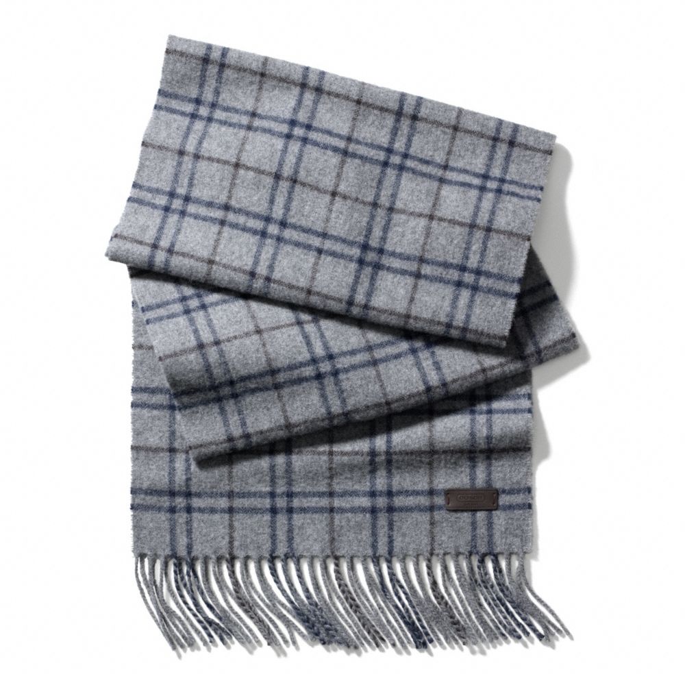 COACH TATTERSALL CASHMERE BLEND SCARF - ONE COLOR - F83988