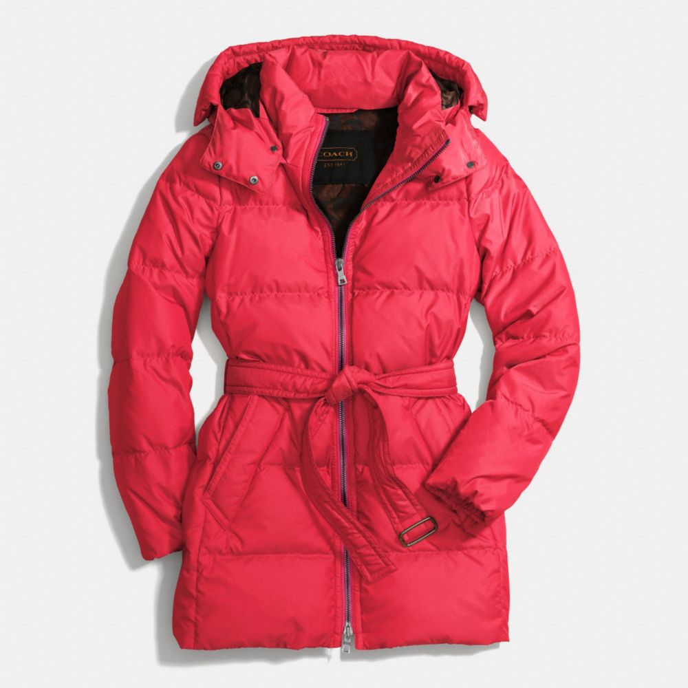 COACH F83993 - CENTER ZIP PUFFER PINK SCARLET