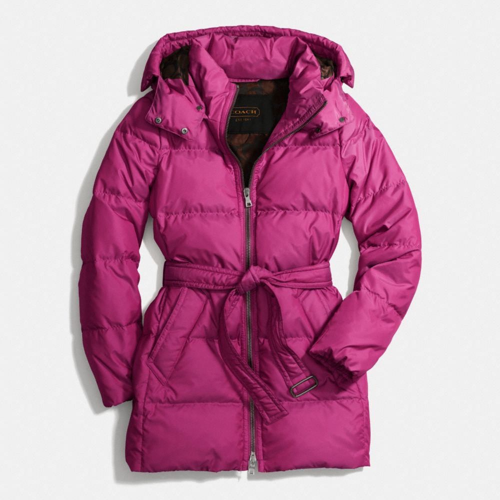 COACH CENTER ZIP PUFFER - PASSION BERRY - f83993