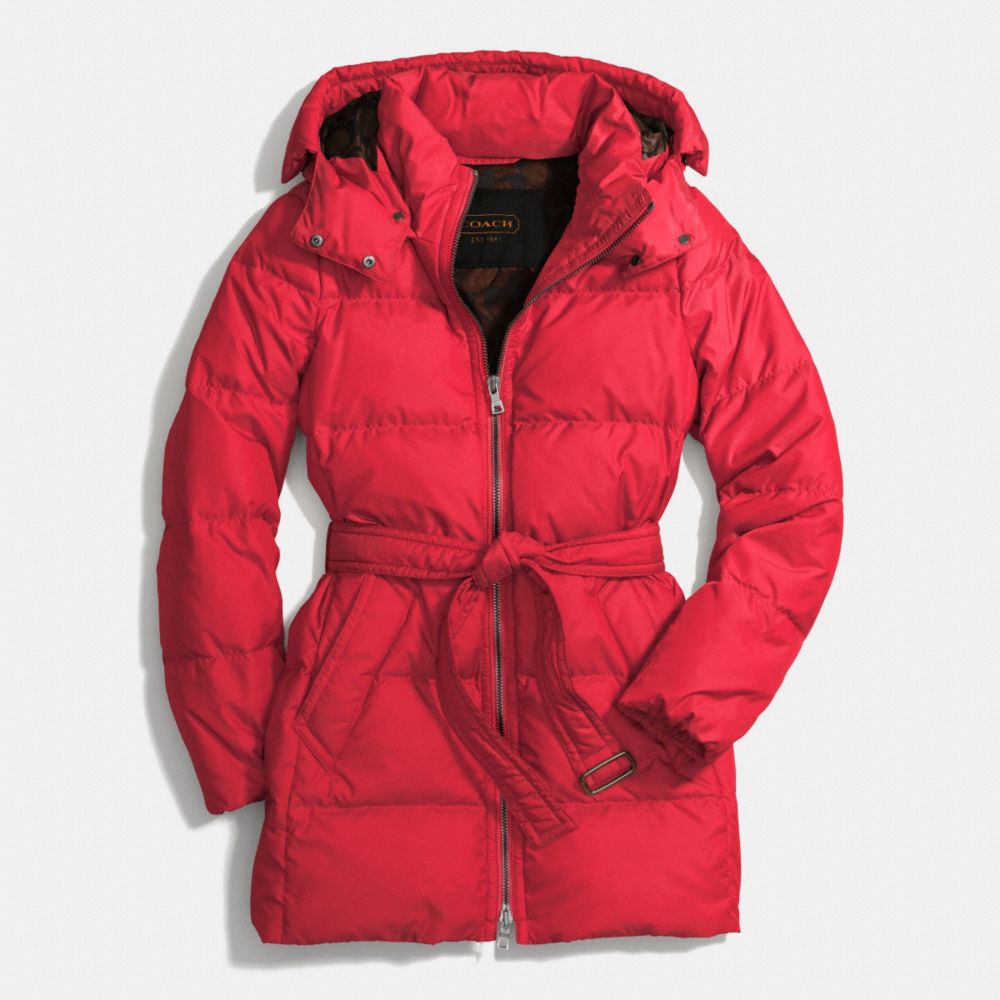 COACH CENTER ZIP PUFFER JACKET - FLASH RED - f83993