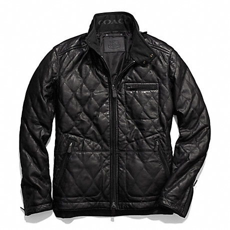 COACH F84002 BOWERY LEATHER QUILTED JACKET BLACK