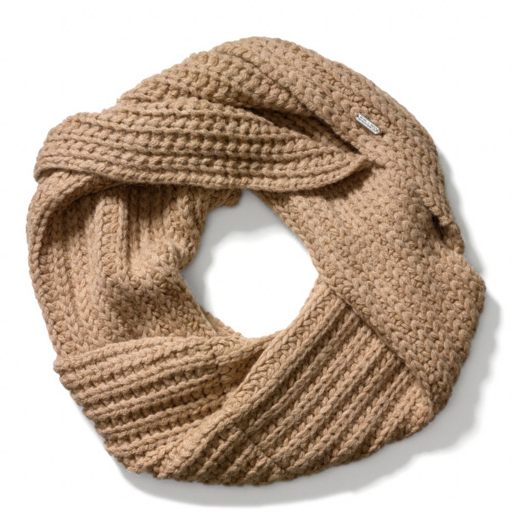 CHUNKY TWISTED COWL - f84014 - CAMEL