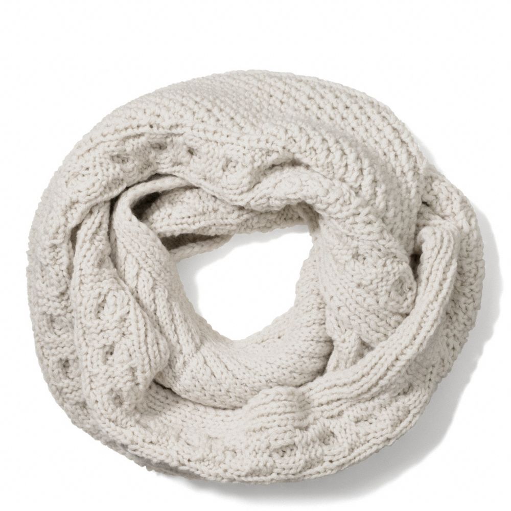 ARAN KNIT INFINITY SCARF - GRAY - COACH F84061