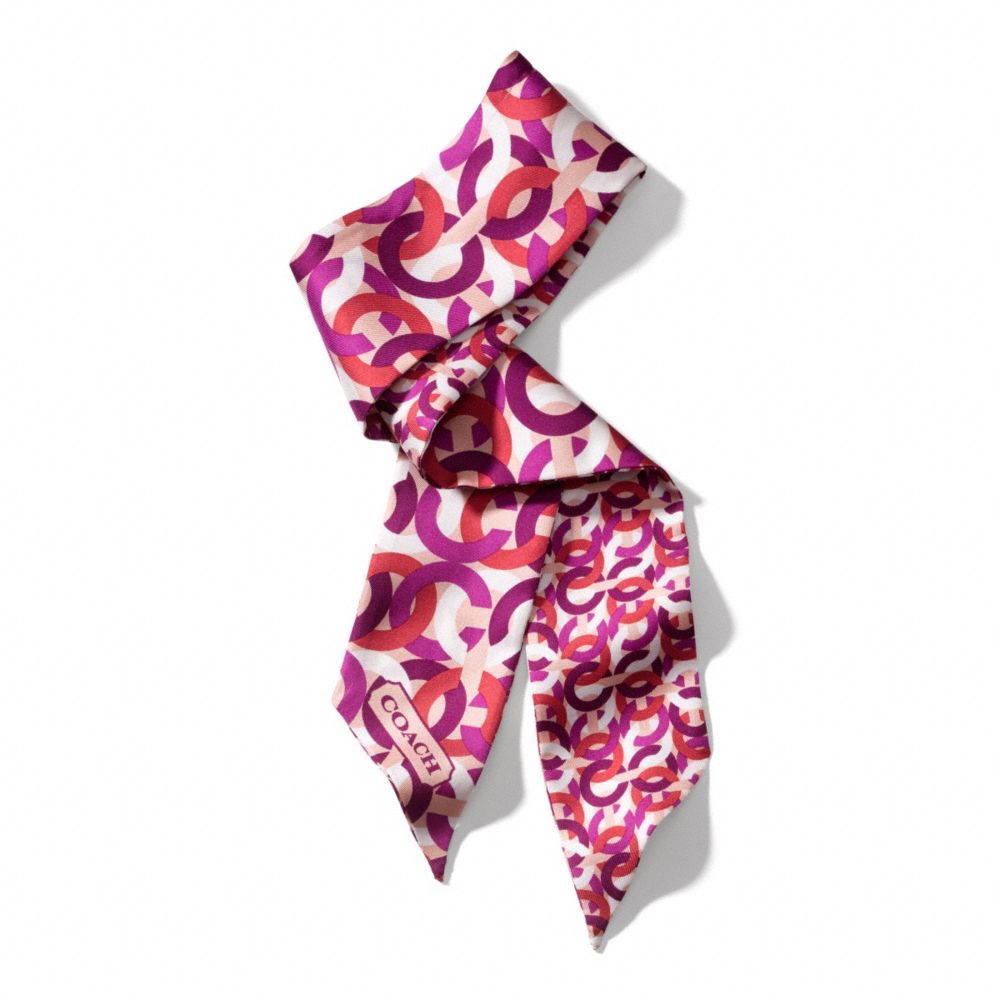 COACH CHAINLINK PONYTAIL SCARF - BERRY - F84076