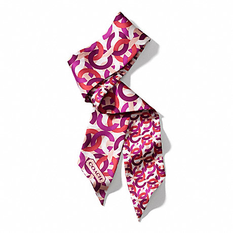 COACH CHAINLINK PONYTAIL SCARF - BERRY - f84076