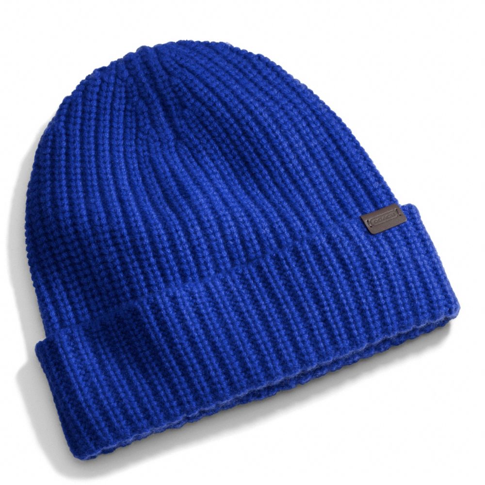 CASHMERE SOLID KNIT HAT - f84090 - COBALT