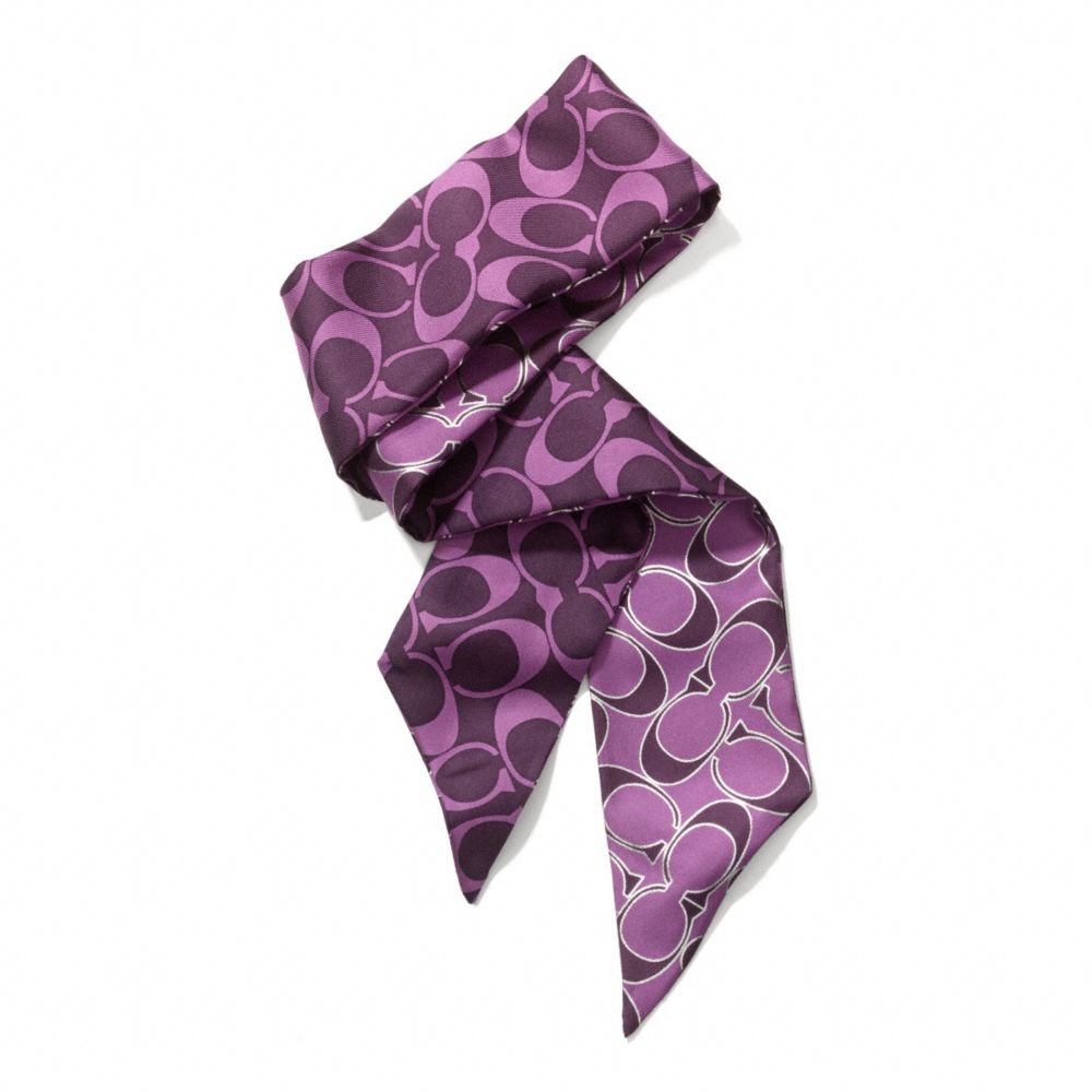 COACH F84107 SIGNATURE METALLIC PONYTAIL SCARF BLACK-VIOLET