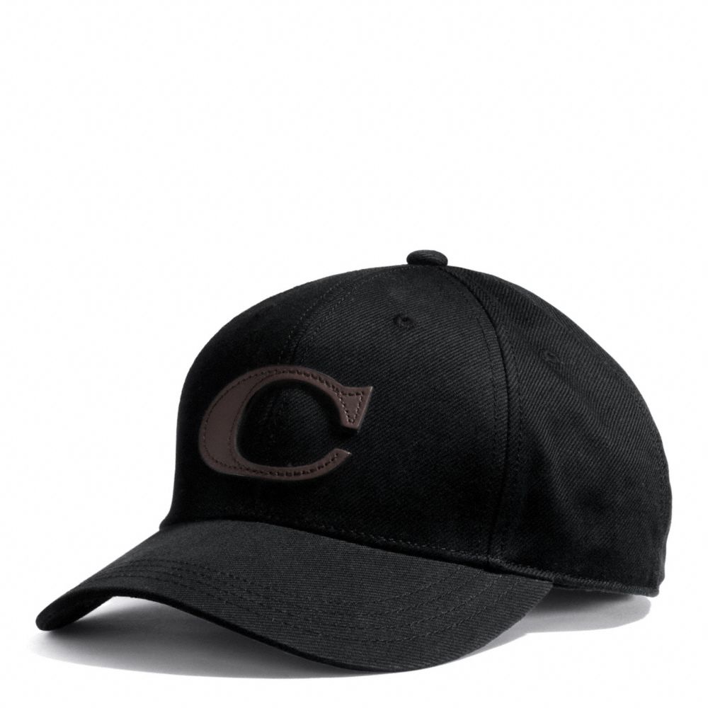 COACH F84213 CANVAS VARSITY C HAT -BLACK