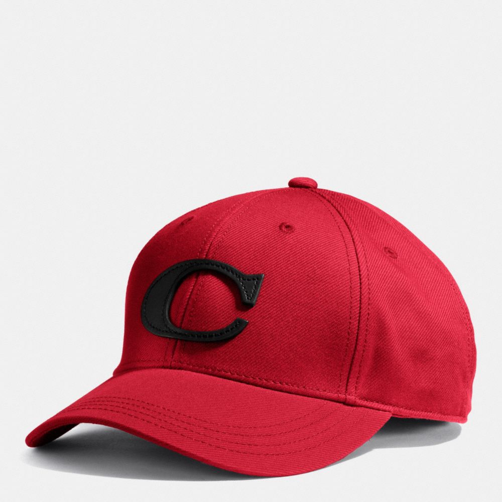 COACH F84213 Canvas Varsity C Hat  RED/BLACK