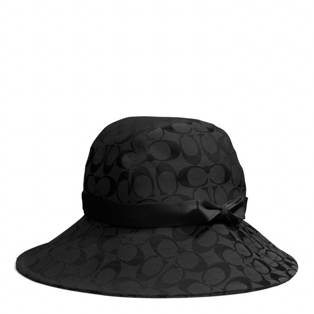 COACH f84244 CAMPBELL SIGNATURE RAIN HAT BLACK/BLACK