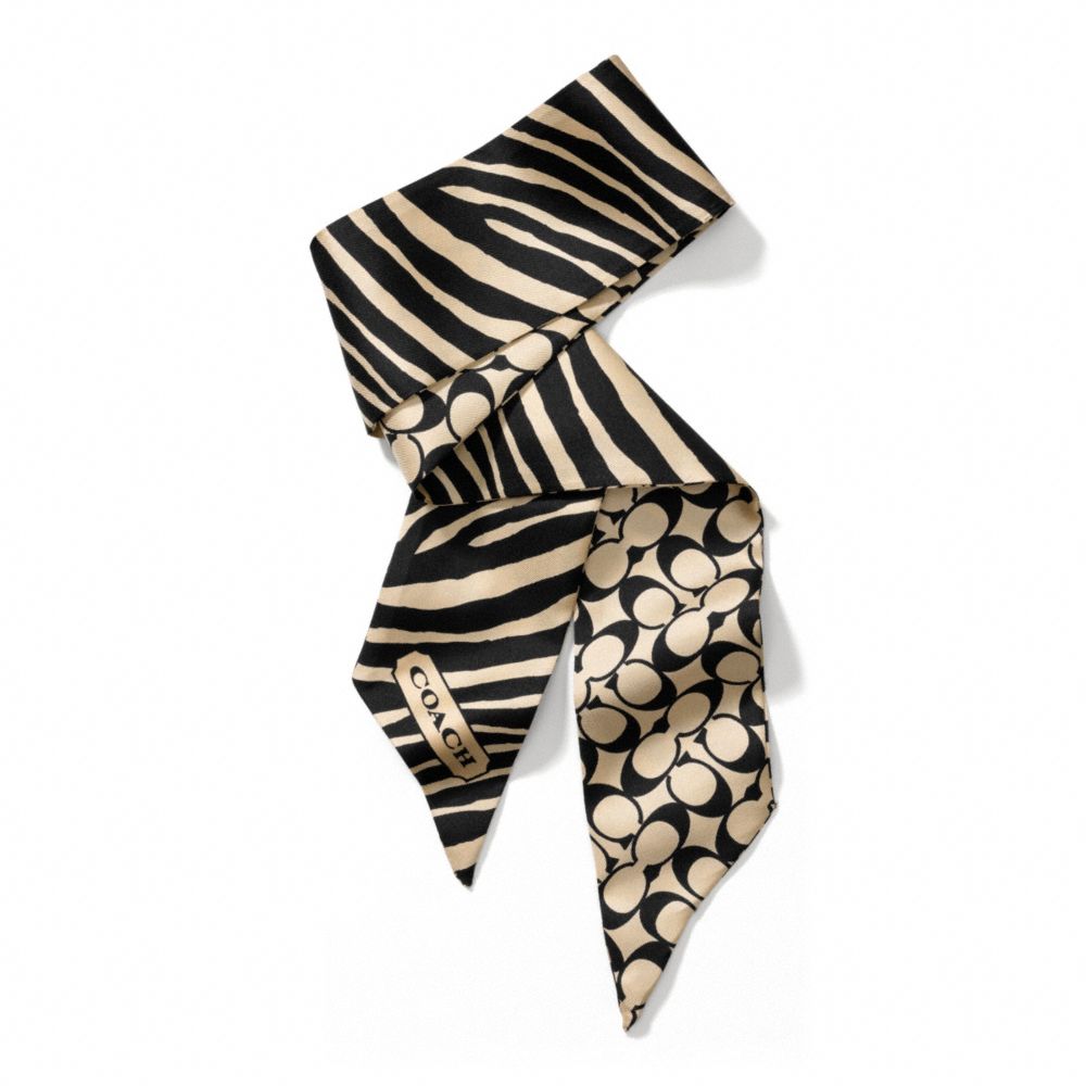 ZEBRA PONYTAIL SCARF - f84254 - F84254BLK