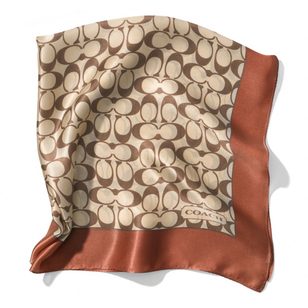 SIGNATURE C 27X27 SCARF - KHAKI/SADDLE - COACH F84270