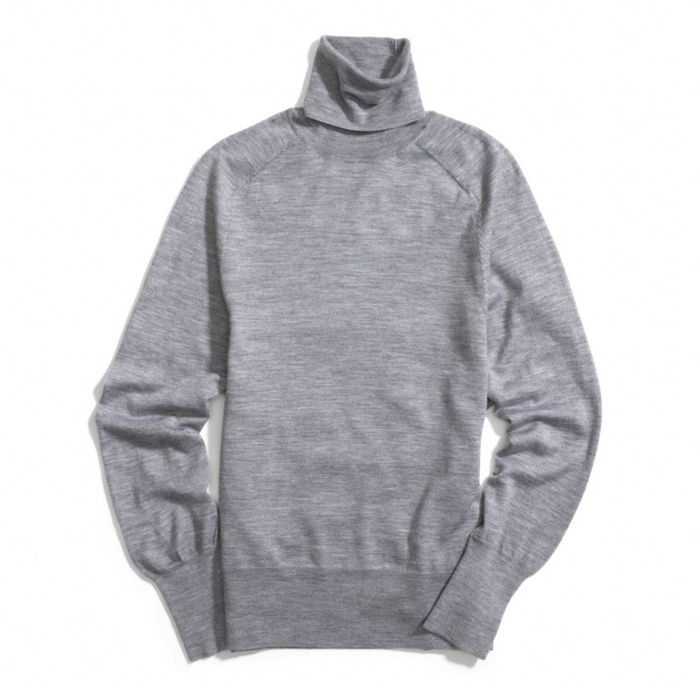 FINE GAUGE POLO NECK SWEATER - LIGHT GREY - COACH F84280