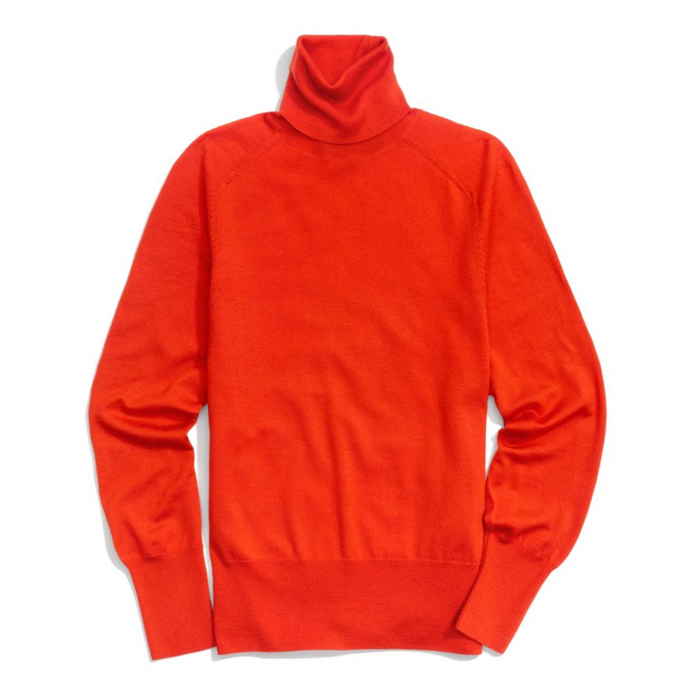 COACH F84280 Fine Gauge Polo Neck Sweater RED