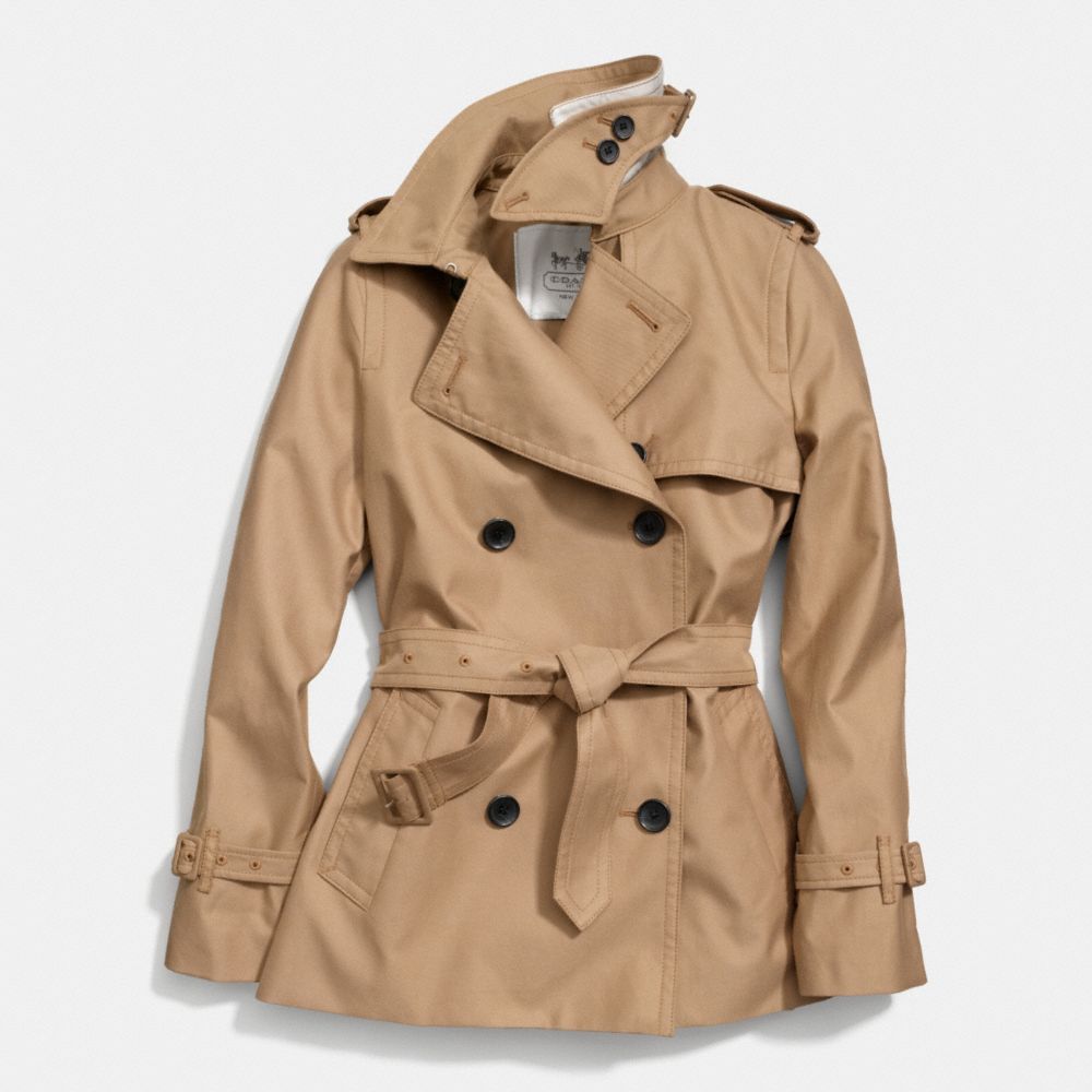 COACH CLASSIC SHORT TRENCH - KHAKI - f84296