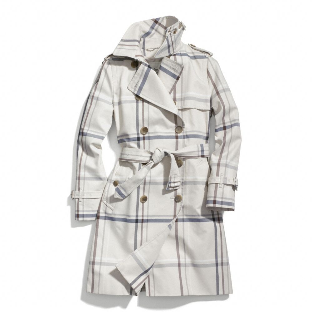 TATTERSALL LONG TRENCH - IVORY/MULTICOLOR - COACH F84297