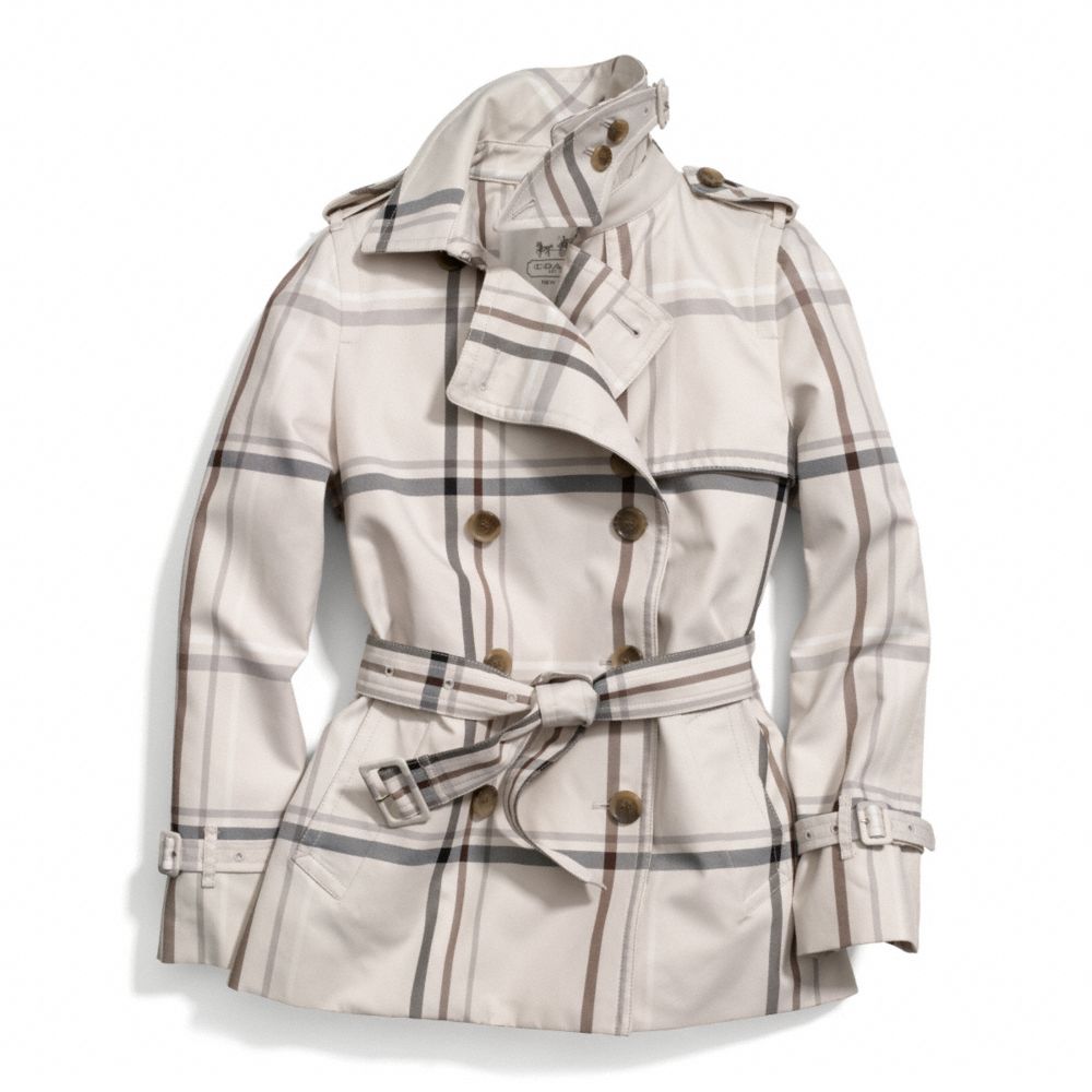TATTERSALL SHORT TRENCH - IVORY/MULTICOLOR - COACH F84298