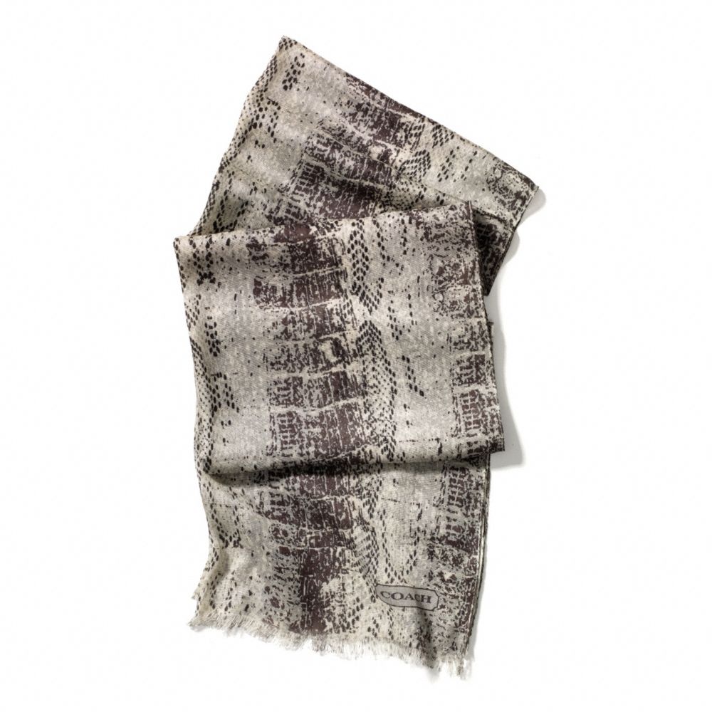 PYTHON OBLONG SCARF - GRAY - COACH F84324