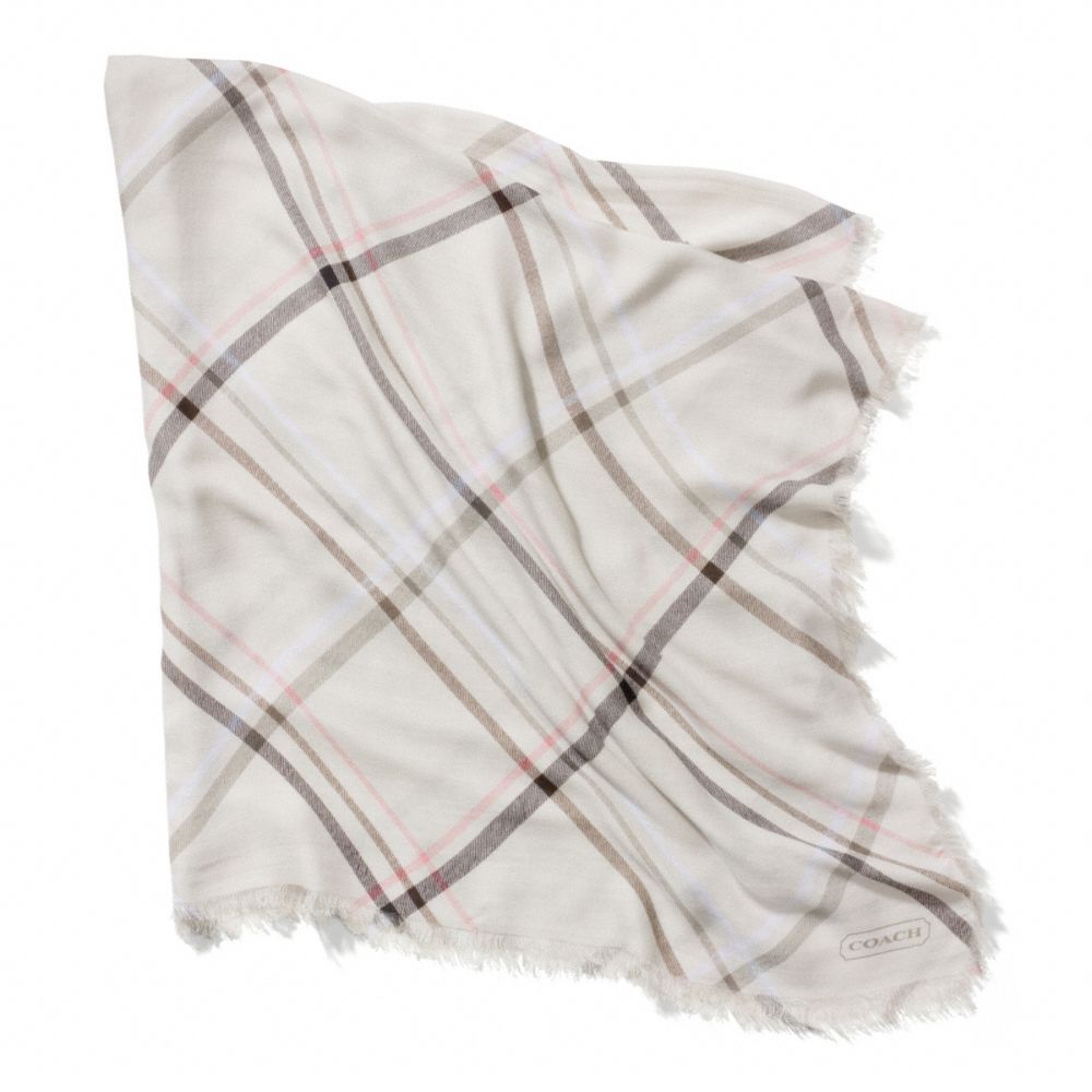 TATTERSALL 44X44 SCARF - GRAY - COACH F84331