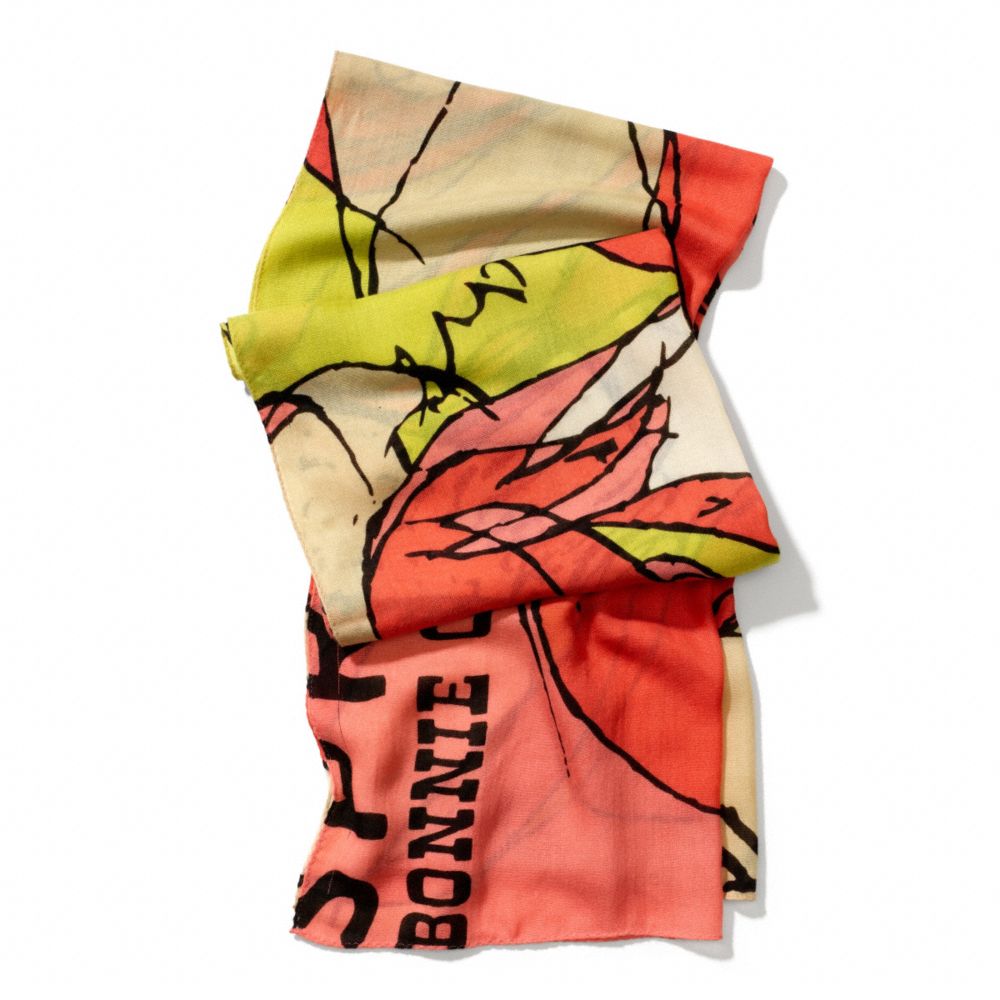 COACH F84338 BONNIE PROFILE OBLONG SCARF CORAL