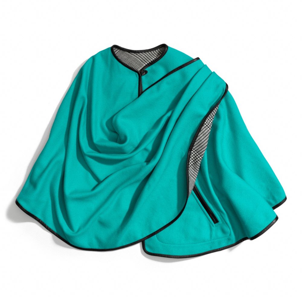 DOUBLE FACE WOOL WRAP CAPE - f84384 - F84384TUR