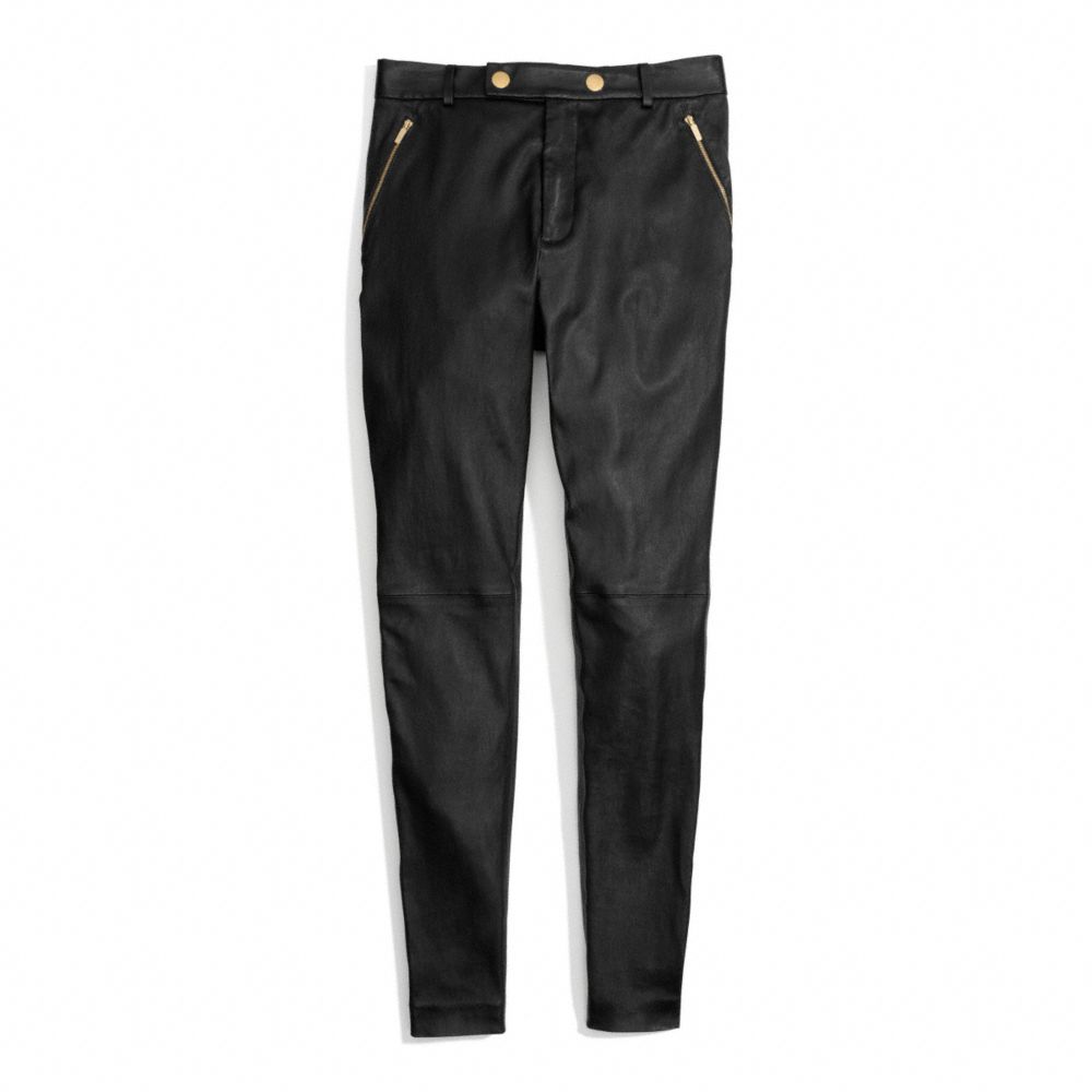 COACH f84388 LEATHER HIGH WAISTED TROUSER 