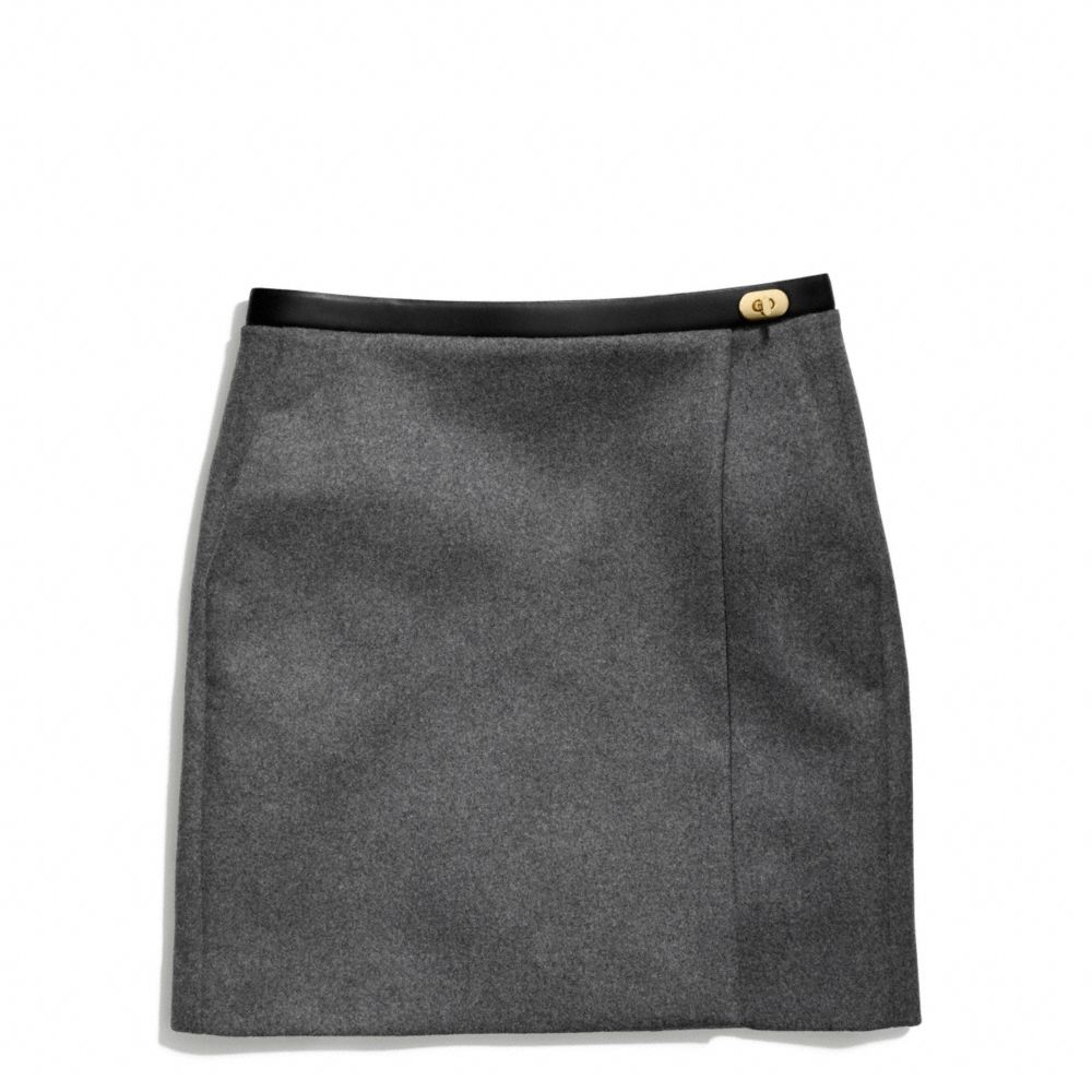 DOUBLE FACE WOOL SLOUCHY WRAP SKIRT - f84397 - F84397CHR