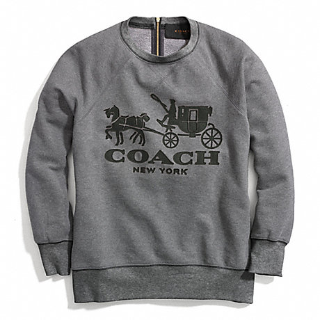 COACH F84402 HORSE AND CARRIAGE SWEATSHIRT WITH LEATHER ONE-COLOR