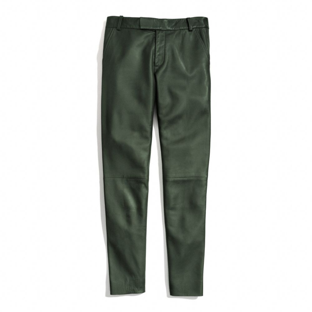 LEATHER CIGARETTE TROUSER - f84404 - FOREST