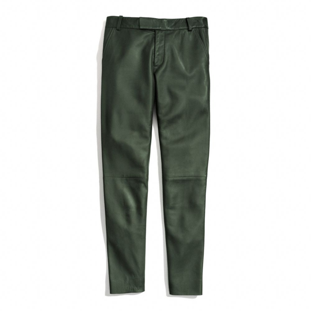 LEATHER CIGARETTE TROUSER - FOREST - COACH F84404